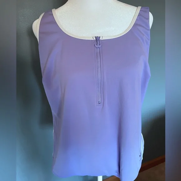 adidas Lavender Tank Top with Zipper - Picture 1 of 6